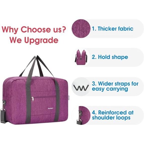 For Spirit Airlines Personal Item Bag 18x14x8 Foldable Travel Duffel Bag Tote - Picture 4 of 8